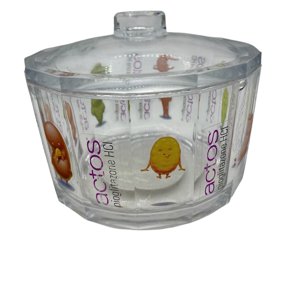 Rare Actos Drug Rep Promo Pharma Advertising‎ Acrylic Candy Dish W/Lid Medical